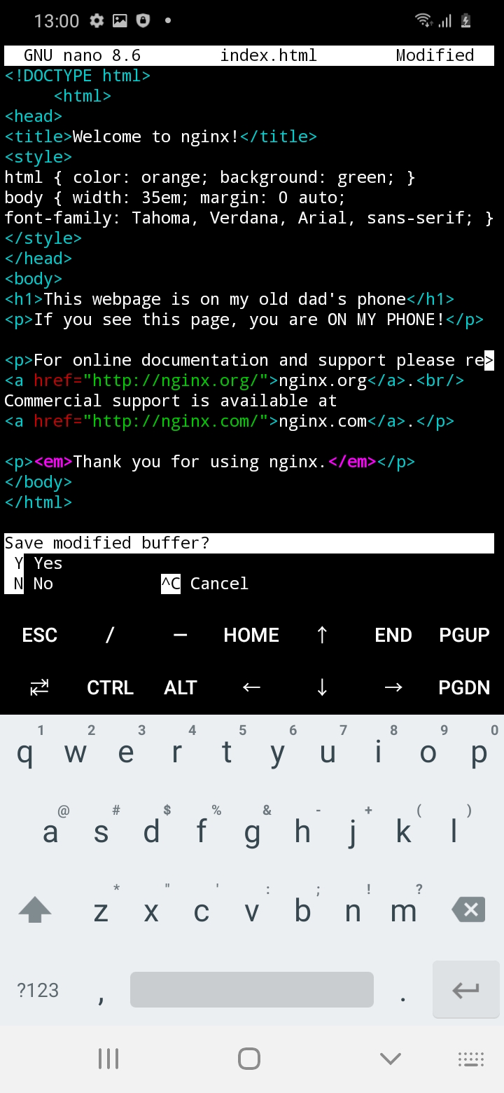De webpagina openen op de telefoon