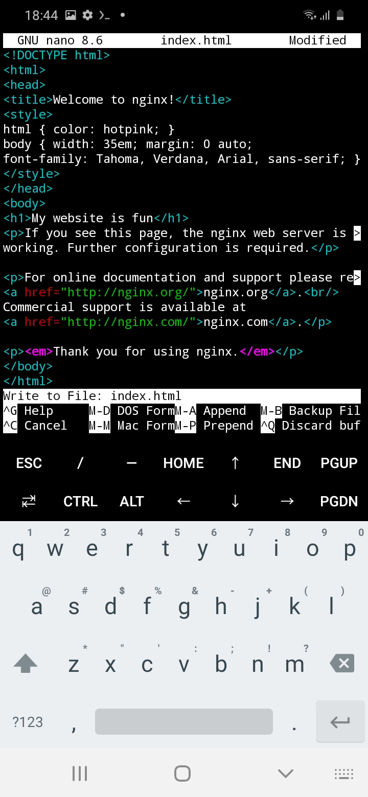 Ja typen om op te slaan en op Enter drukken