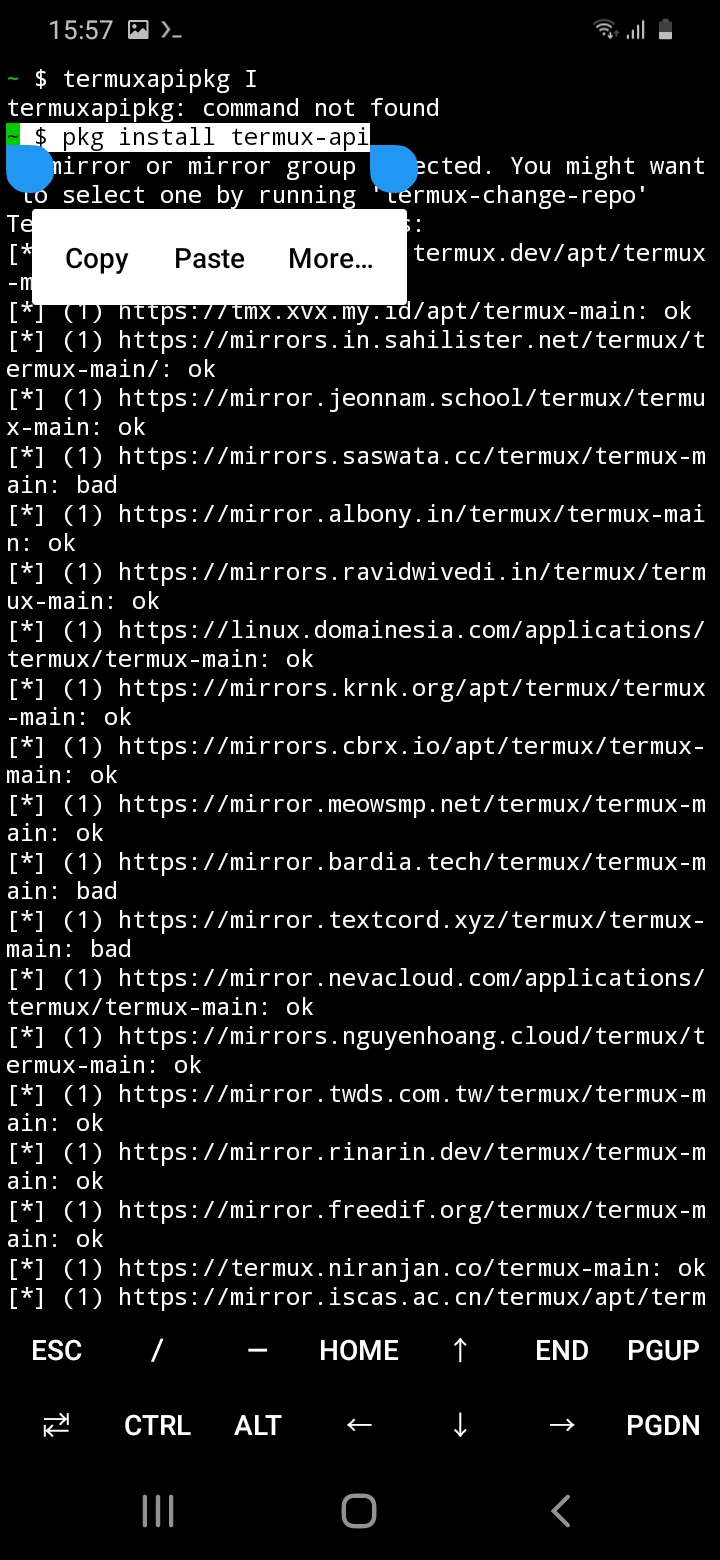 API installeren in Termux